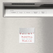 Aimant Mariage de flocon gris argent rouge Enregistrer la (In Situ (Lave-vaisselle))