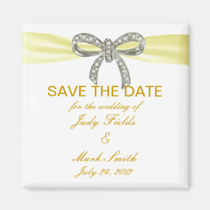 Aimant Mariage de la boîte de diamant jaune Enregistrer l