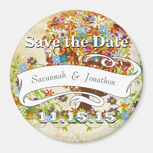 Aimant Mariage de la branche côté forêt enchantée (Devant)