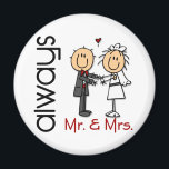Aimant Mariage de la figure M. Stick & Mme Toujours<br><div class="desc">Chiffres de mariée et de chambre pour faire savoir au monde que vous serez "M. et Mme". TOUJOURS. Parfait moment pour votre cadeau mariage ou mariage pour cette nouvelle mariée sur votre liste ! COMME ÇA ?</div>