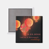 Aimant Mariage de lanternes modernes Sauvez la date (Recto/Verso)