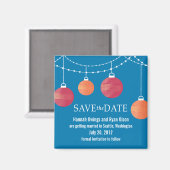 Aimant Mariage de lanternes papier Enregistrer la date (Recto/Verso)