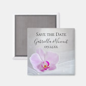 Aimant Mariage de l'orchidée rose et du Voile nuptiale Sa (Recto/Verso)