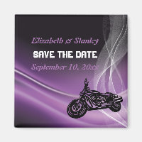 Mariage de motards violets Enregistrer l'aimant Da