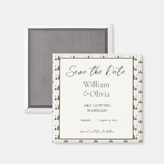 Aimant Mariage de Motif simple rustique chic (Recto/Verso)