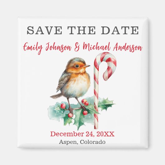 Aimant Mariage de Noël Date à retenir (Devant)