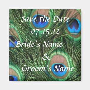 Aimant Mariage de paon Enregistrer la date