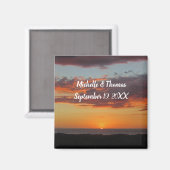 Aimant Mariage de plage Coucher de soleil orange Pacifiqu (Recto/Verso)