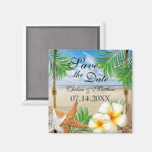 Aimant Mariage de plage tropicale (Recto/Verso)