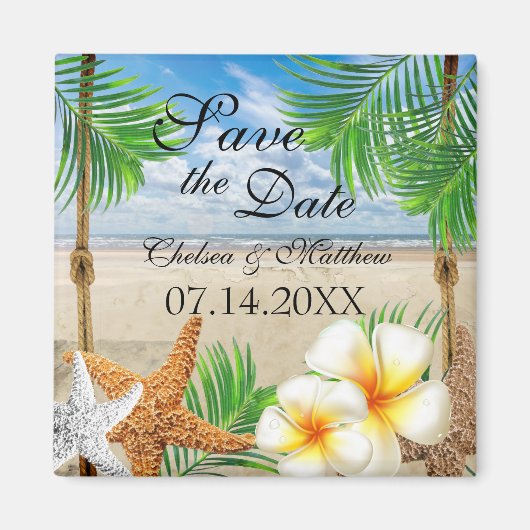 Aimant Mariage de plage tropicale (Devant)