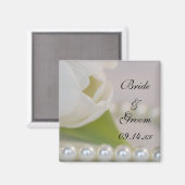 Aimant Mariage de printemps de la Tulipe blanche et des p (Recto/Verso)