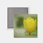 Aimant Mariage de printemps de la Tulipe jaune (Recto/Verso)