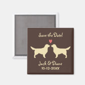 Aimant Mariage de Retrievers dorés, Épargnez la date (Recto/Verso)