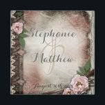 Aimant Mariage de roses vintages<br><div class="desc">Belle collection de mariage Antique Vintage avec des roses rose pastel - une collection de mélange et d'allumettes pour répondre à vos besoins mariages.</div>
