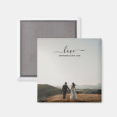 Aimant Mariage de script mariage de la mémoire photo Love (Recto/Verso)