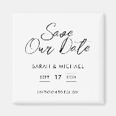 Aimant Mariage de script minimaliste Enregistrer la date (Devant)