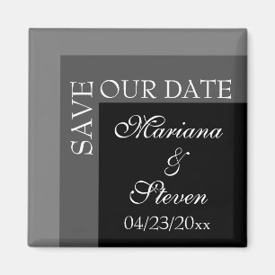 Aimant Mariage de script moderne noir et blanc