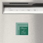 Aimant Mariage de script moderne simple Emerald Green (In Situ (Lave-vaisselle))