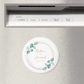 Aimant Mariage de script or Eucalyptus moderne (In Situ (Lave-vaisselle))