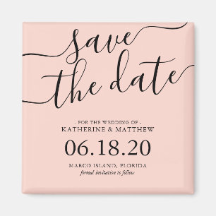 Aimant Mariage de script rose vif moderne Enregistrer la