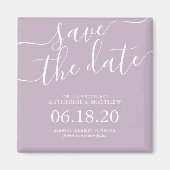 Aimant Mariage de script violet clair moderne Enregistrer (Devant)