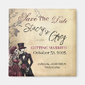 Aimant Mariage de squelette gothique rustique (Devant)