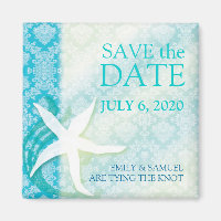 Mariage de Starfish en bord de mer Sauvez la date