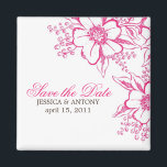Aimant Mariage de style Pink Letterpress<br><div class="desc">Mariage élégant Enregistrer les annonces Date.</div>