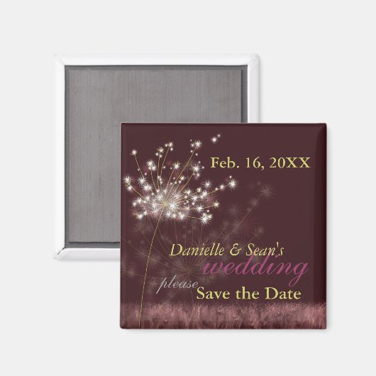 Aimant Mariage des Dandelions Twilight Enregistrer la dat (Recto/Verso)