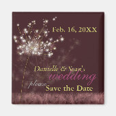 Aimant Mariage des Dandelions Twilight Enregistrer la dat (Devant)