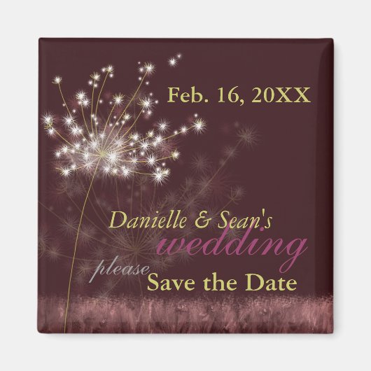 Aimant Mariage des Dandelions Twilight Enregistrer la dat (Devant)