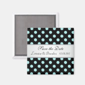 Aimant Mariage des Pois noirs et turquoises Enregistrer l (Recto/Verso)