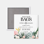 Aimant Mariage Destination Tropicale Enregistrer La Date (Recto/Verso)