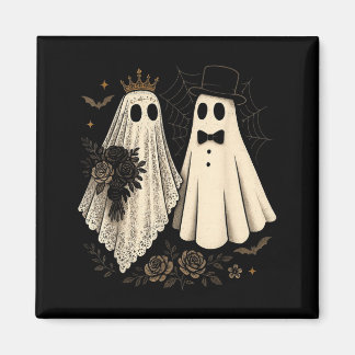 Aimant Mariage d'Halloween de la mariée et du marié fantô