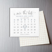 Aimant Mariage Dusty Blue 5 lignes Calendrier Enregistrer