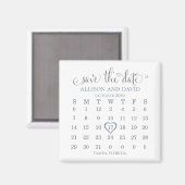 Aimant Mariage Dusty Blue 5 lignes Calendrier Enregistrer (Recto/Verso)