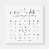 Aimant Mariage Dusty Blue 5 lignes Calendrier Enregistrer (Devant)