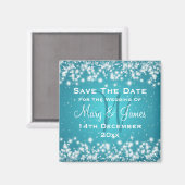 Aimant Mariage Élégant Enregistrer La Date Hiver Étincell (Recto/Verso)