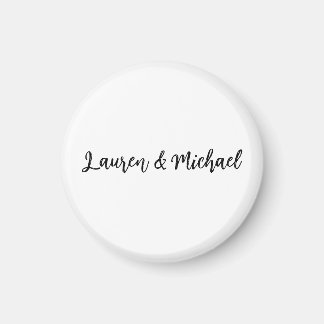 Aimant Mariage Élégant minimaliste classique noir blanc