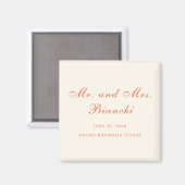 Aimant Mariage Élégant Moderne Classique Terracotta (Recto/Verso)