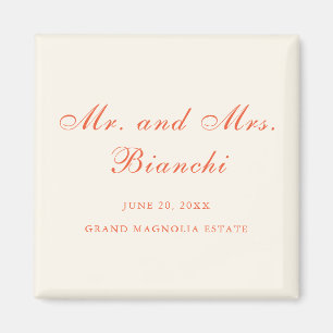 Aimant Mariage Élégant Moderne Classique Terracotta