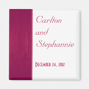 Aimant Mariage en bois rose/blanc