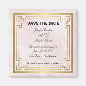Aimant Mariage en marbre rose géométrique or Enregistrer  (Devant)