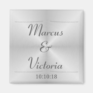 Aimant Mariage en métal brossé moderne