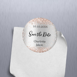Aimant Mariage en or rose argent Enregistrer la date