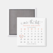 Aimant Mariage Enregistrer la date de vidage 5 lignes Cal (Recto/Verso)