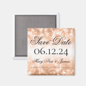 Aimant Mariage Enregistrer La Date Rose Gold Shimmer Lumi (Recto/Verso)