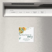 Aimant Mariage Enregistrer la date tournesol et Eucalyptu (In Situ (Lave-vaisselle))