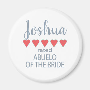 Aimant Mariage et fête de mariage 5 Coeur Abuelo de la ma