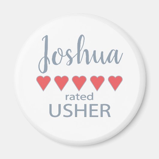 Aimant Mariage et mariage 5 Coeur Usher (Devant)